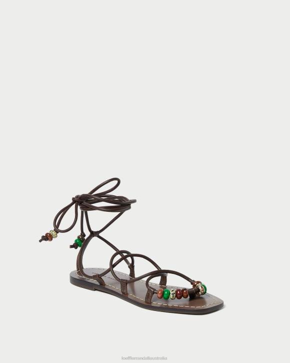 Shoes Chocolate Loeffler Randall 044J134 Women Colleen Knot Lace-Up Sandal